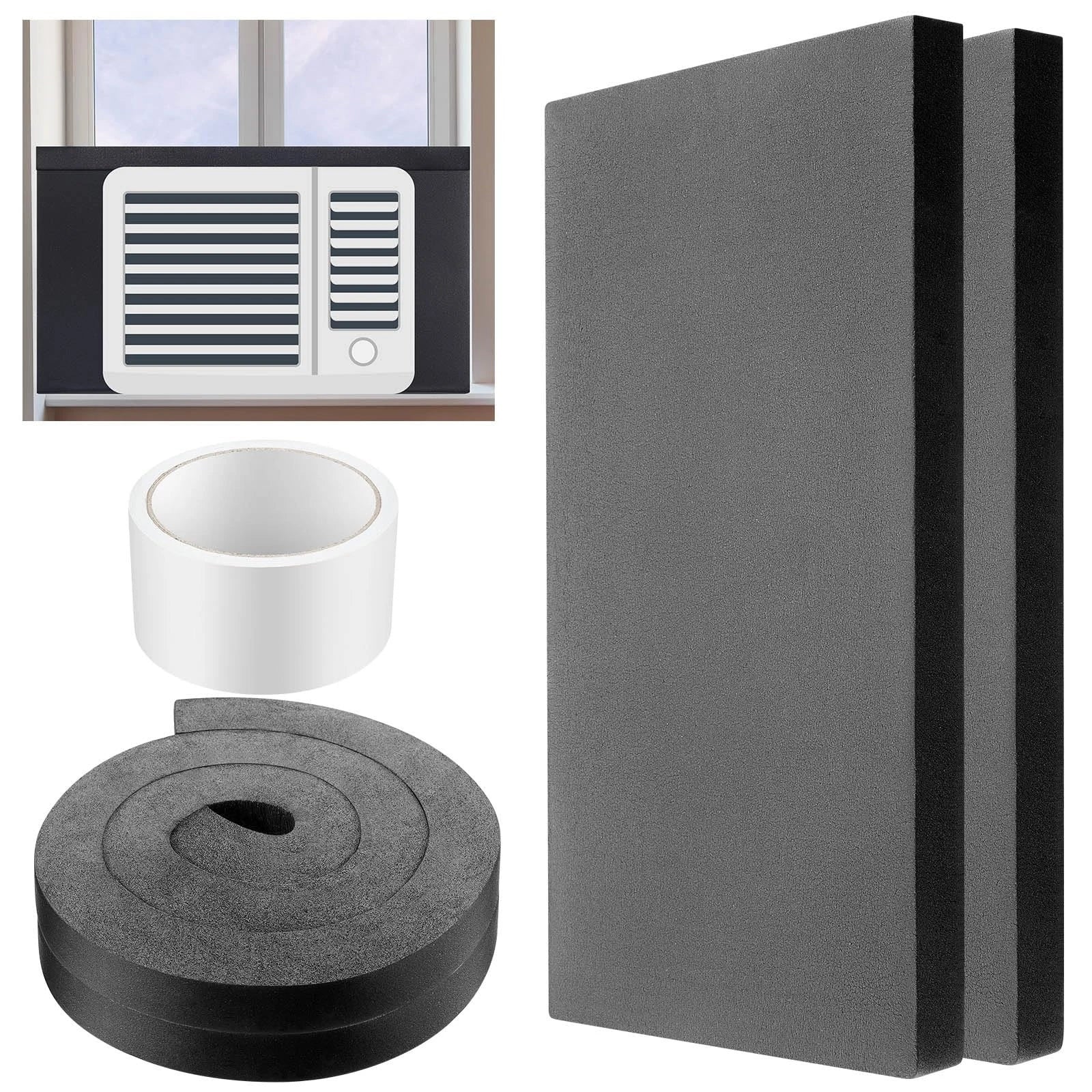 Pangda 2 Pcs 17 x 9 x 7/8 Inch Window Air Conditioner Insulated Foam Panels