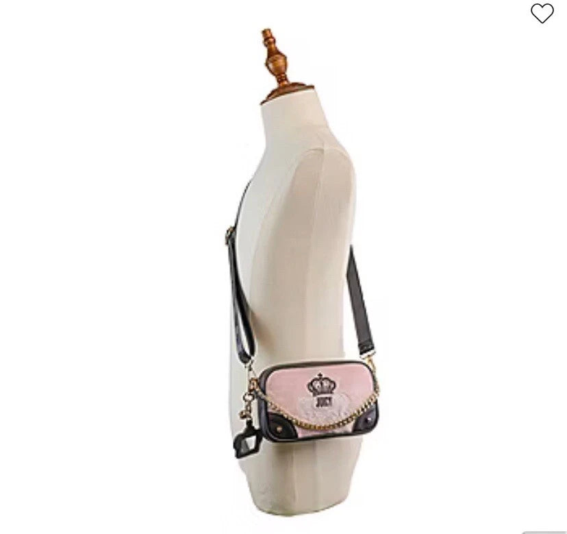 Juicy By Juicy Couture Velour Gift Box Set Crossbody Bag Pink