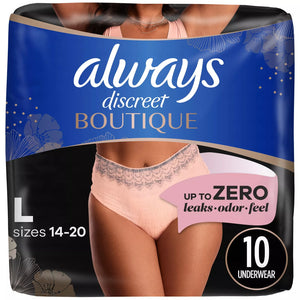 Always Discreet Boutique Women's Maximum Protection  Underwear