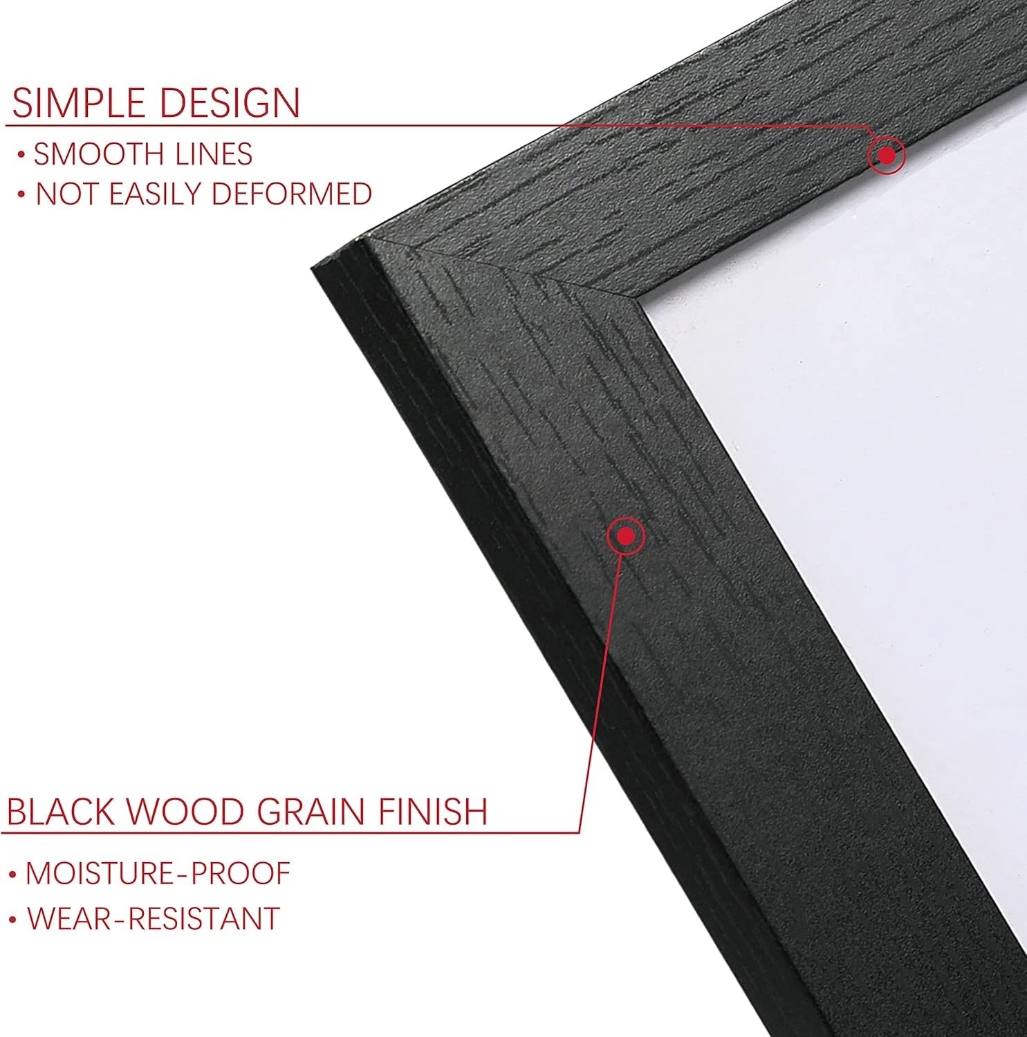 11x14 Picture Frame Set of 6, Display Pictures 11x14, Black Woodgrain