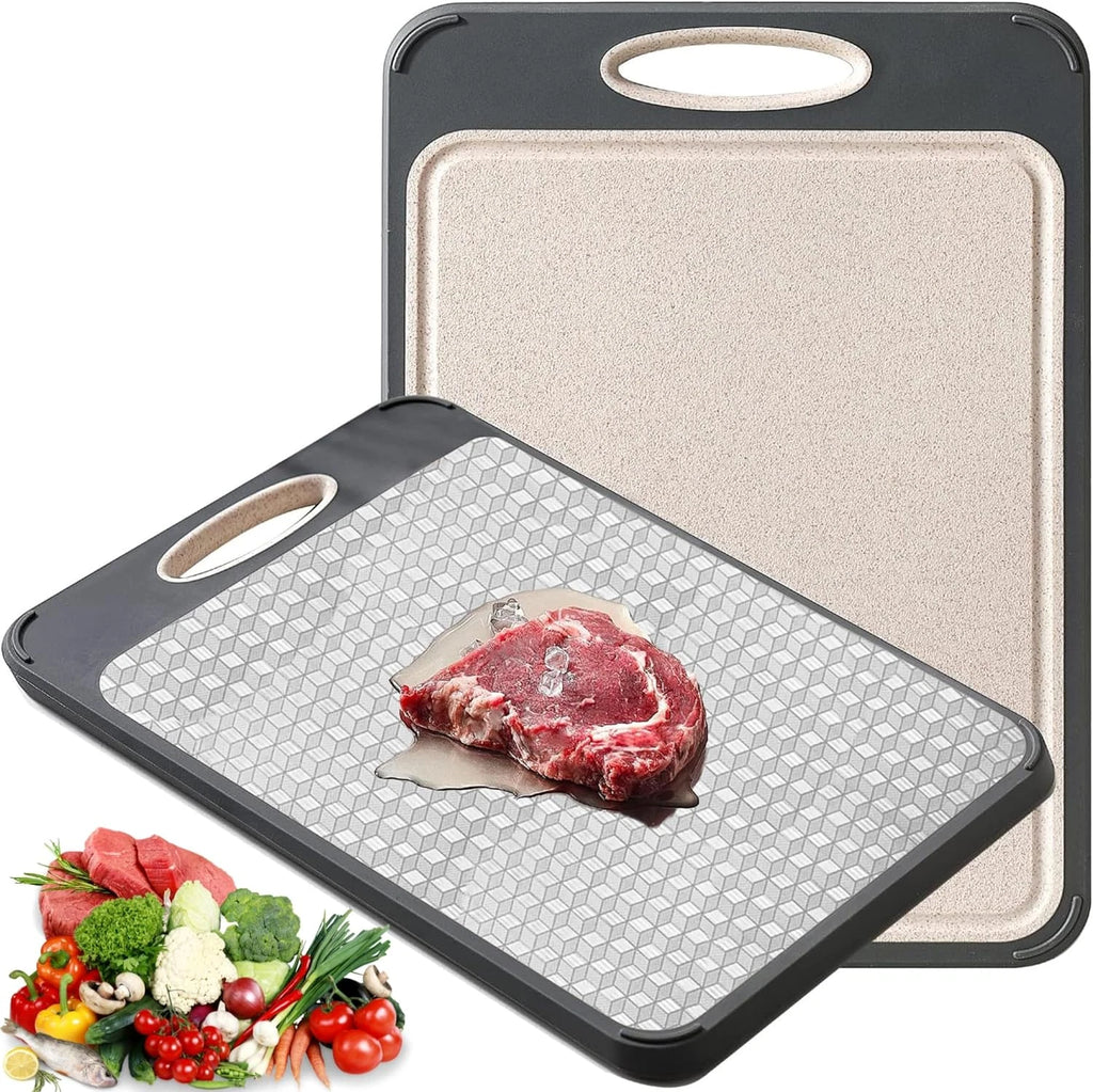 Stainless Steel Cutting Board | Double-Sided Chopping Boards for Kitchen | Large