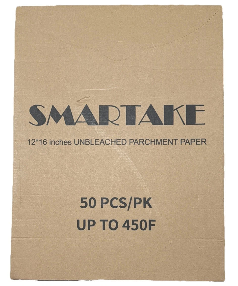 SMARTAKE 50 Pcs Parchment Paper Baking Sheets, 9x13 Inches Non-Stick Precut Baking Parchment, for Baking Grilling Steaming Bread Cup Cake Cookie and More (Unbleached)