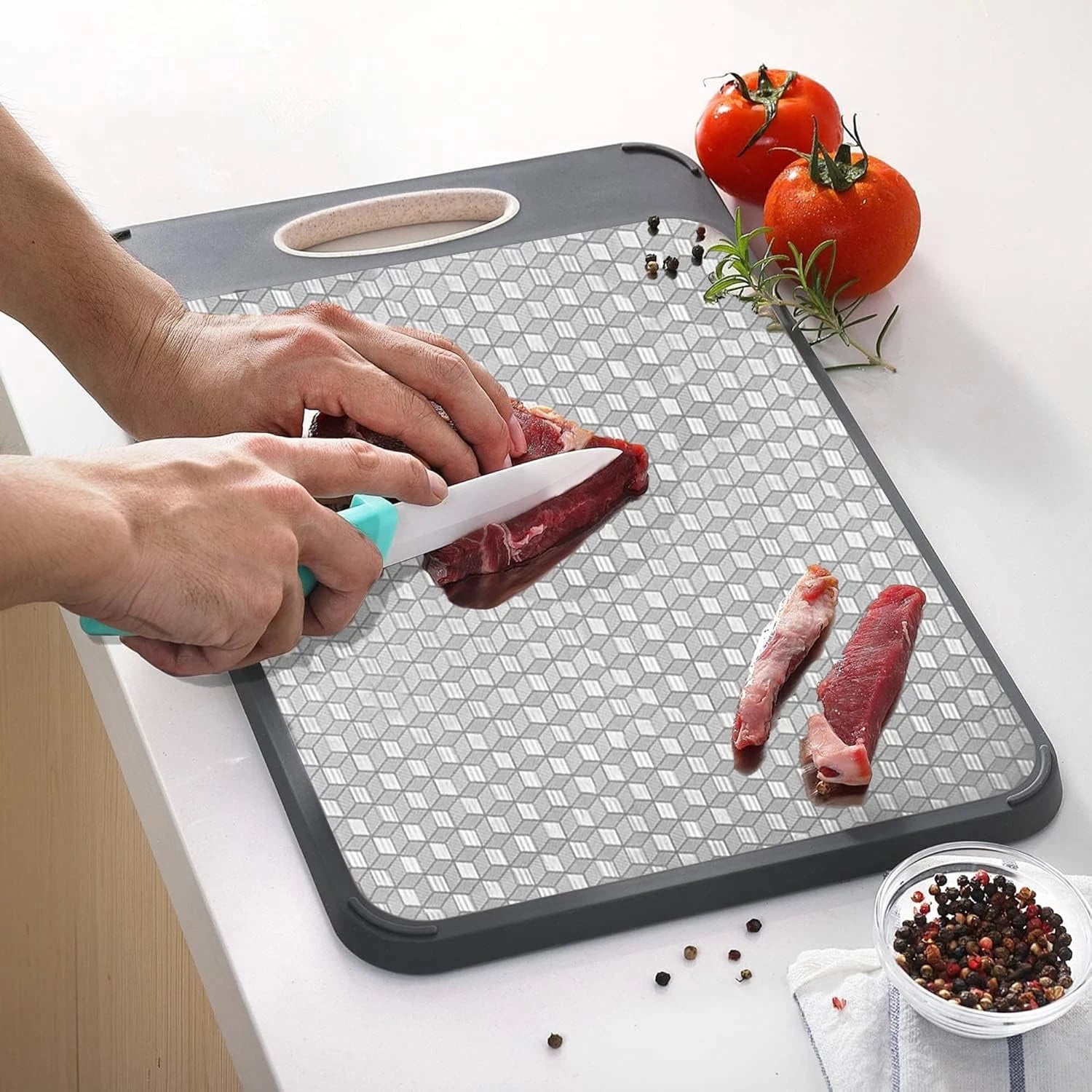 Stainless Steel Cutting Board | Double-Sided Chopping Boards for Kitchen | Large