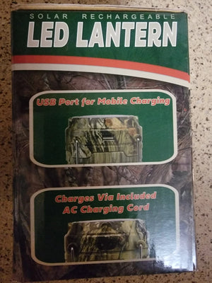 LED Solar Rechargeable Pop Up Camping Lantern