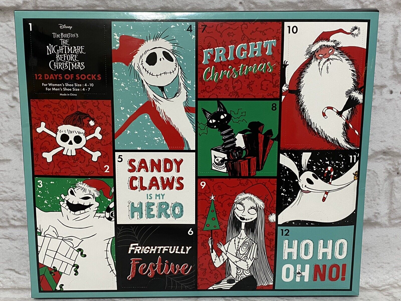 Disney Tim Burton's Nightmare Before Christmas 12 Days of Socks