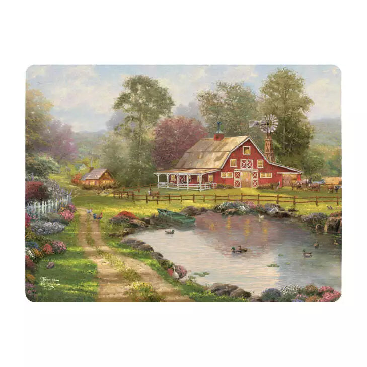 THOMAS KINKADE - RED BARD Tempered Glass Cutting Board