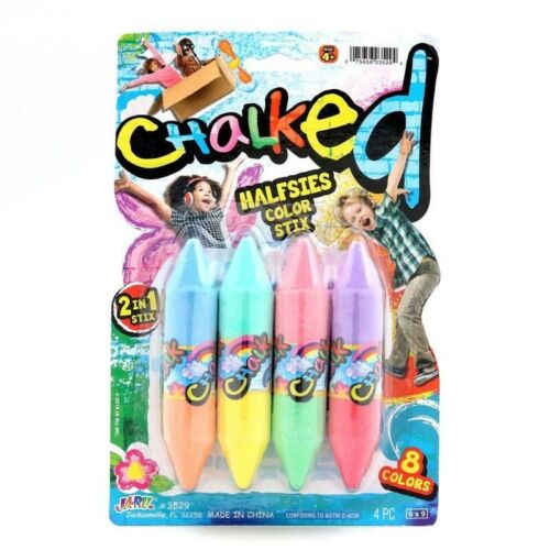 Chalked Halfsies Color Stix Multicolored Chalk Fun for Sidewalk