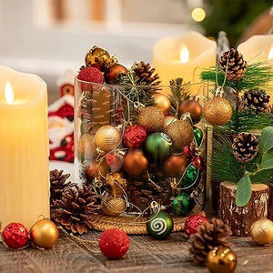 Decorbyhannah Christmas Ornaments,49ct 30mm Mini Red Gold Red Green Gold