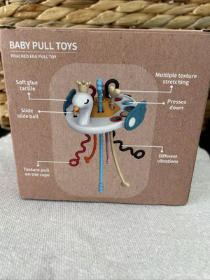 Montessori Toys for 18M+ Months Child Silicone Baby Pull Toy Poached Egg