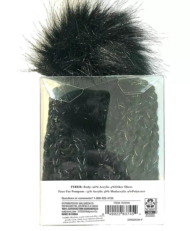 Modern Expressions POM-POM HAT-Black