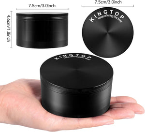 KINGTOP Grinder, Large 3" Spice Grinder (Black)