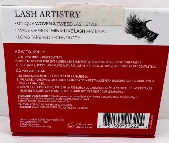 KISS Faux Mink Lash Couture Masterpiece PRET-A-PORTER False Lashes w/GLUE 1 PAIR