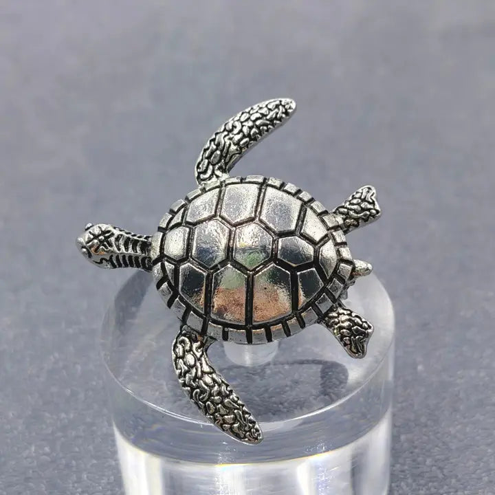 Turtle Brooch - Silver