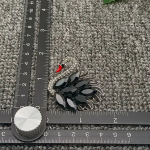 Sparkling Black Swan Brooch