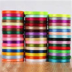 Double Satin Ribbon 7 mm 10 mm 15 mm 25 mm Wide Thin Ribbon Christmas Gift Ribbon Wrapping Crafts Bow Making