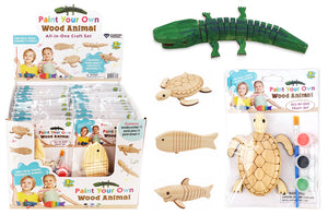 WOODEN ANIMAL CRAFT PAINT SET