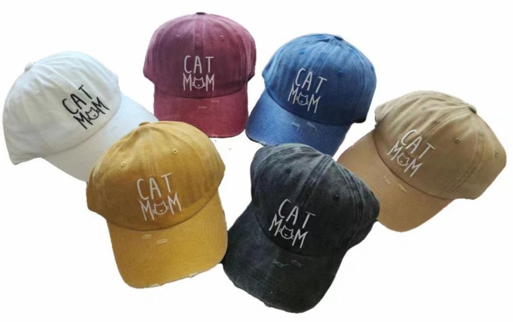 "CAT MOM" BASEBALL CAP / HATS