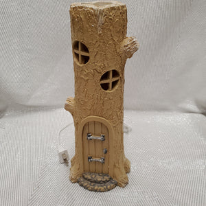 12" Lighted Tree House, Natural