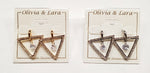 Cubic Zirconia Triangle Door Knocker Earrings