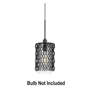 Cal Lighting Baraccino 1 Light Iron/Glass Pendant 60W Bulb Not Included 7.5x19H