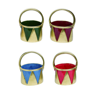Glitz Snack Bowl Basket 4 Different Colors to Choose 4.15Dx6.45H