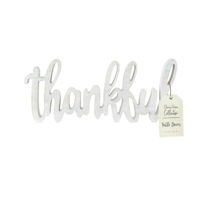 Classic home Collection Thankful Home Decor White 12x1x5H