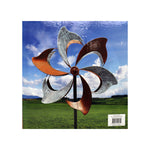 Brown & Blue Blade Wind Spinner Metal 15"x60"H