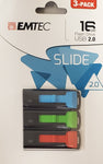 Emtec Flash Drive - 16GB C452 Slide44  (Pack of 3)