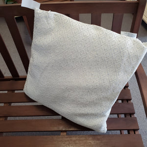Marlo Lorenz Egret Silver Gina Metallic Woven 22x22 Pillow w/Zipper Poly/Cotton