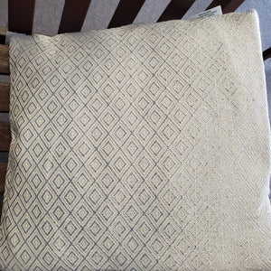 Marlo Lorenz Egret Silver Gina Metallic Woven 22x22 Pillow w/Zipper Poly/Cotton