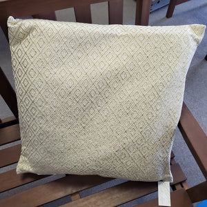 Marlo Lorenz Egret Gold Gina Metallic Woven 22x22 Pillow w/Zipper Poly/Cotton