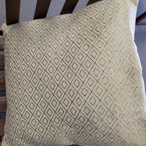 Marlo Lorenz Egret Gold Gina Metallic Woven 22x22 Pillow w/Zipper Poly/Cotton