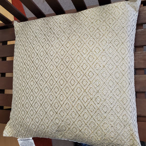 Marlo Lorenz Egret Gold Gina Metallic Woven 22x22 Pillow w/Zipper Poly/Cotton