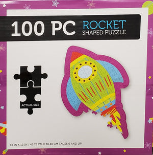 100 Pc Rocket Shaped Puzzle - 18in x 12in