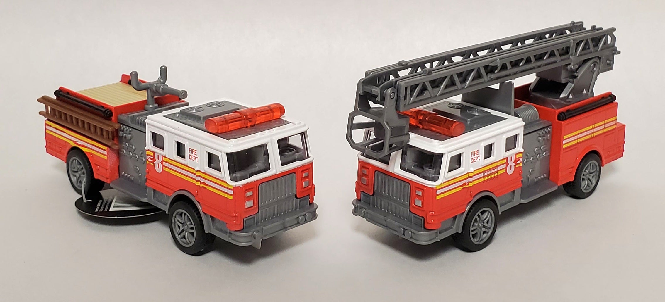 Die Cast Pull Back Vehicles with Lights and Sound - Police, Fire, Airplane, Bus, SUV