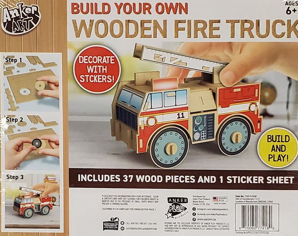 Build your own Wooden Fire Truck 3d Puzzle