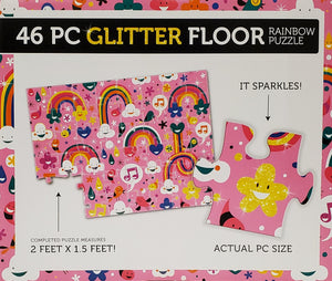 46 Pc Large Glitter Rainbow Floor Puzzle 24" x 18"