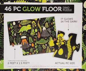46 Pc Large Glow Dinosaur Floor Puzzle 24" x 18"
