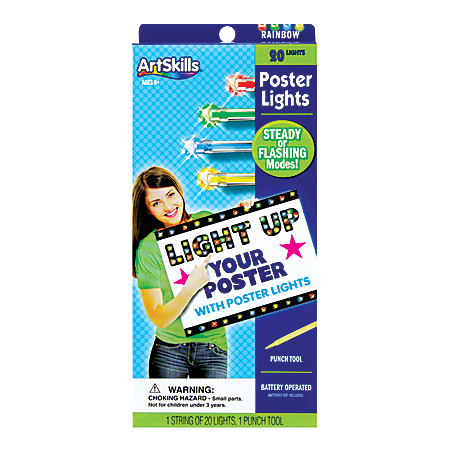 ArtSkills Poster Lights 20 Lights Multi-Colors w/Punch Tool