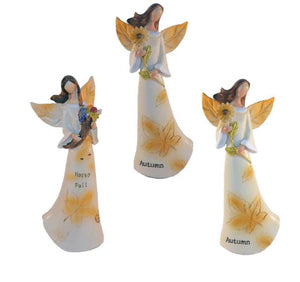 Harvest Elegance Angel Small set of 3 Resin Figurines 2.75" x2" x7.65"