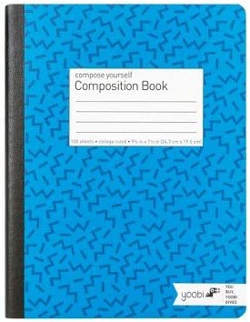 LS - Composition Book College Ruled - Blue, 9.75" x 7.5", 100 Sheets - Blue