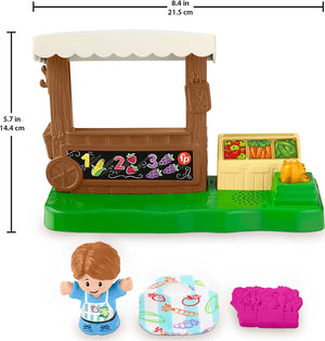 Fisher-Price Little People Farmers Market Toddler Playset for Pretend Play with Light Sounds and Figure, 4 Pieces