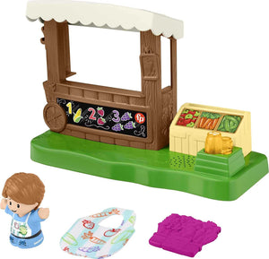Fisher-Price Little People Farmers Market Toddler Playset for Pretend Play with Light Sounds and Figure, 4 Pieces