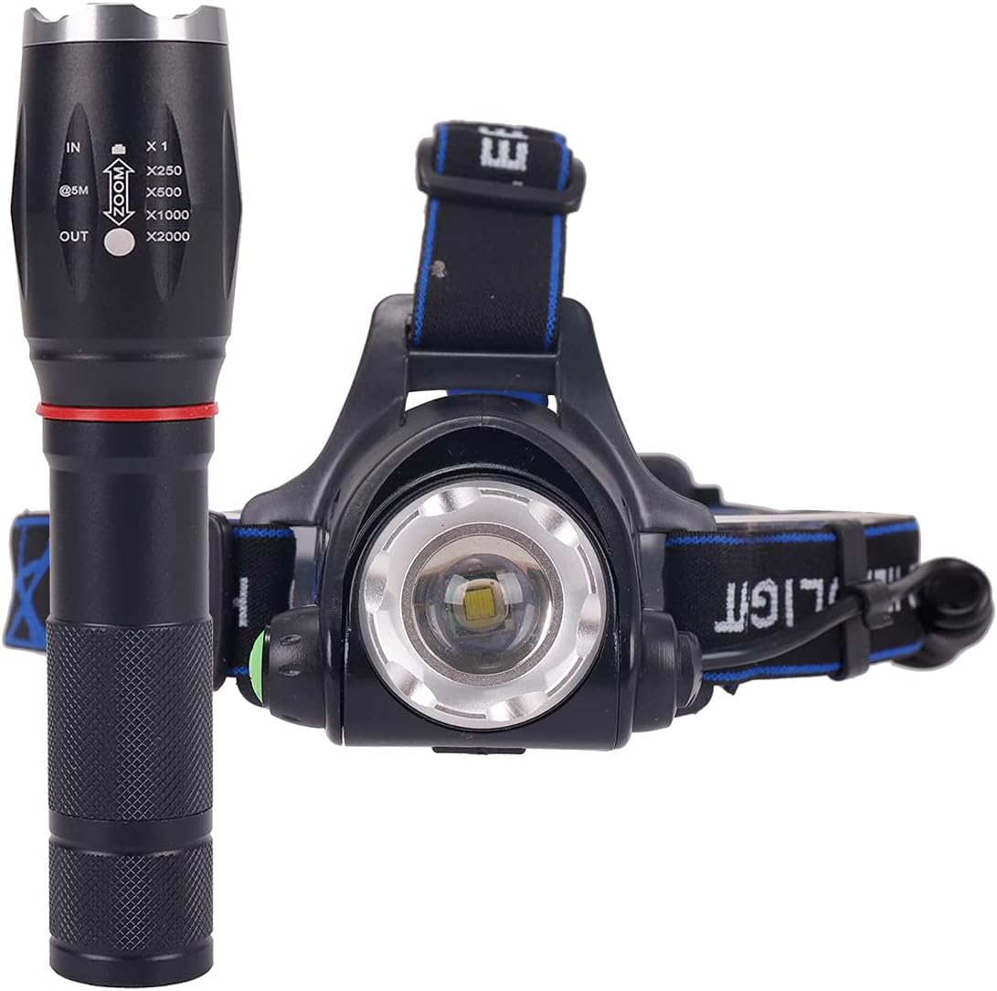 RoadPro Flashlight and Headlamp 2 Piece Combo