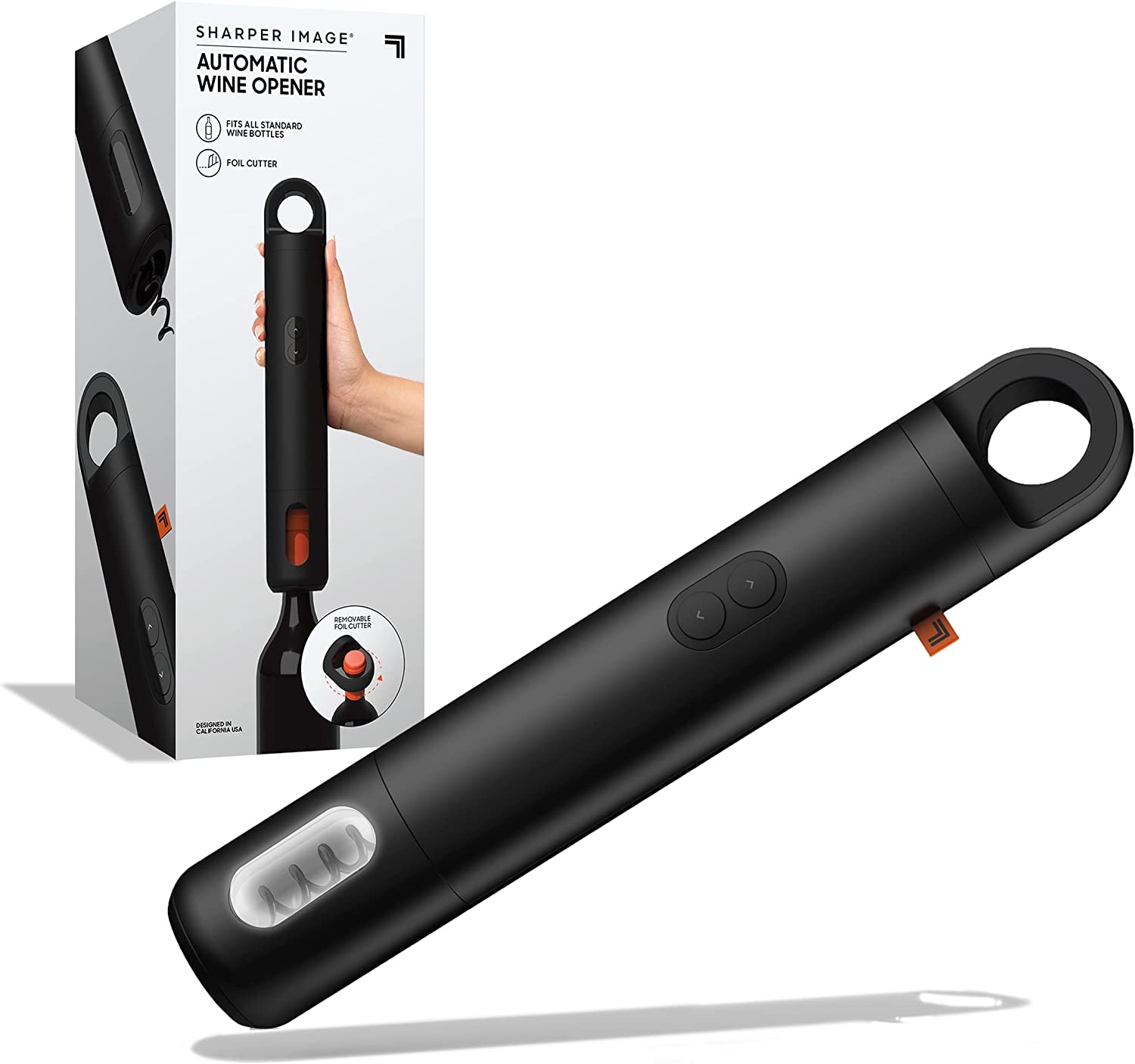 SHARPER IMAGE Automatic Wine Bottle Opener Included Foil Cutter, Battery Operated