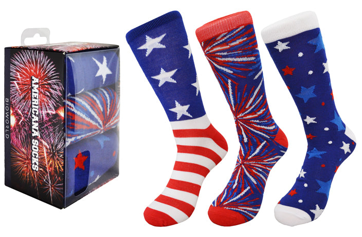 FASHION CREW SOCKS (3 PR) (AMERICANA)