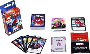 UNO Ultimate Marvel Card Game Add-On Pack with Spider-Man Character Deck & 2 Collectible Foil Cards