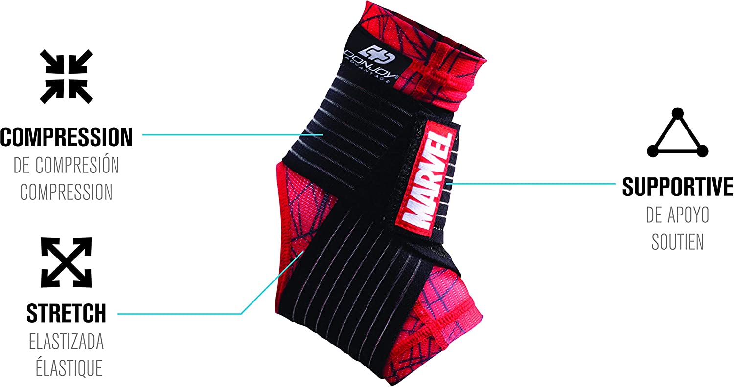 DonJoy Advantage Kids Figure-8 Ankle Support Featuring Marvel Compression Brace for Ankle Injuries Stability Youth