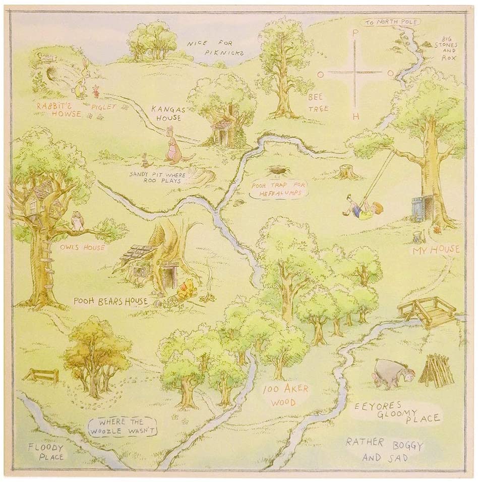 Winnie the Pooh Hallmark Display Hundred Acre Wood Map