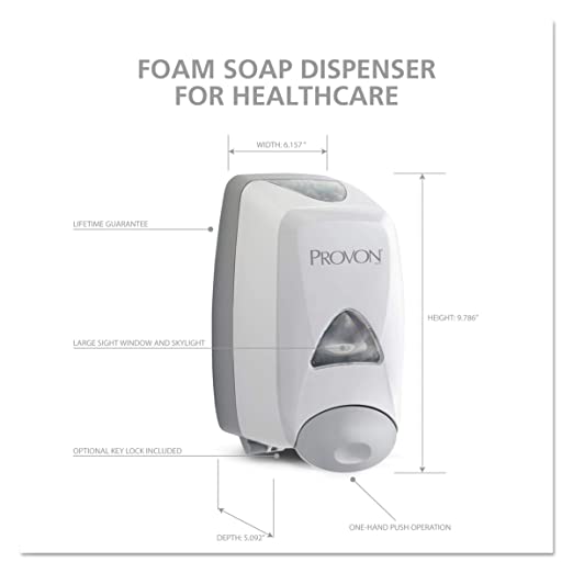 LS - PROVON FMX-12 Push-Style Foam Soap Dispenser, Dove Grey, for 1250 mL PROVON FMX-12 Foam Soap